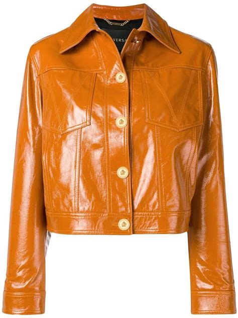 versace leer|versace leather jacket women.